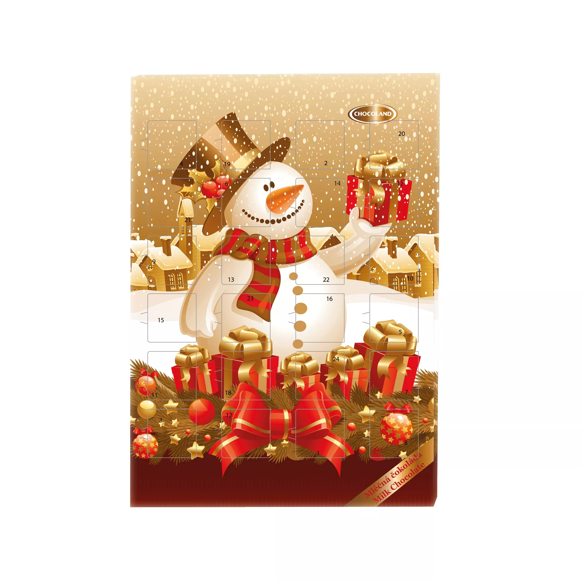 Adventní kalendář Sněhulák s mašlí 50 g