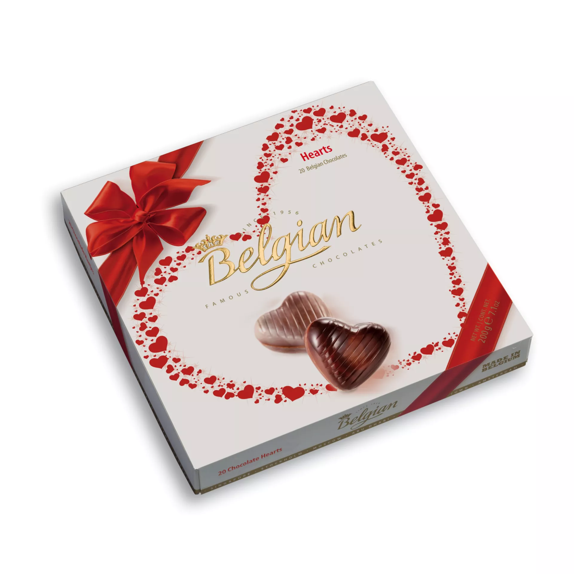 The Belgian box of chocolate hearts
