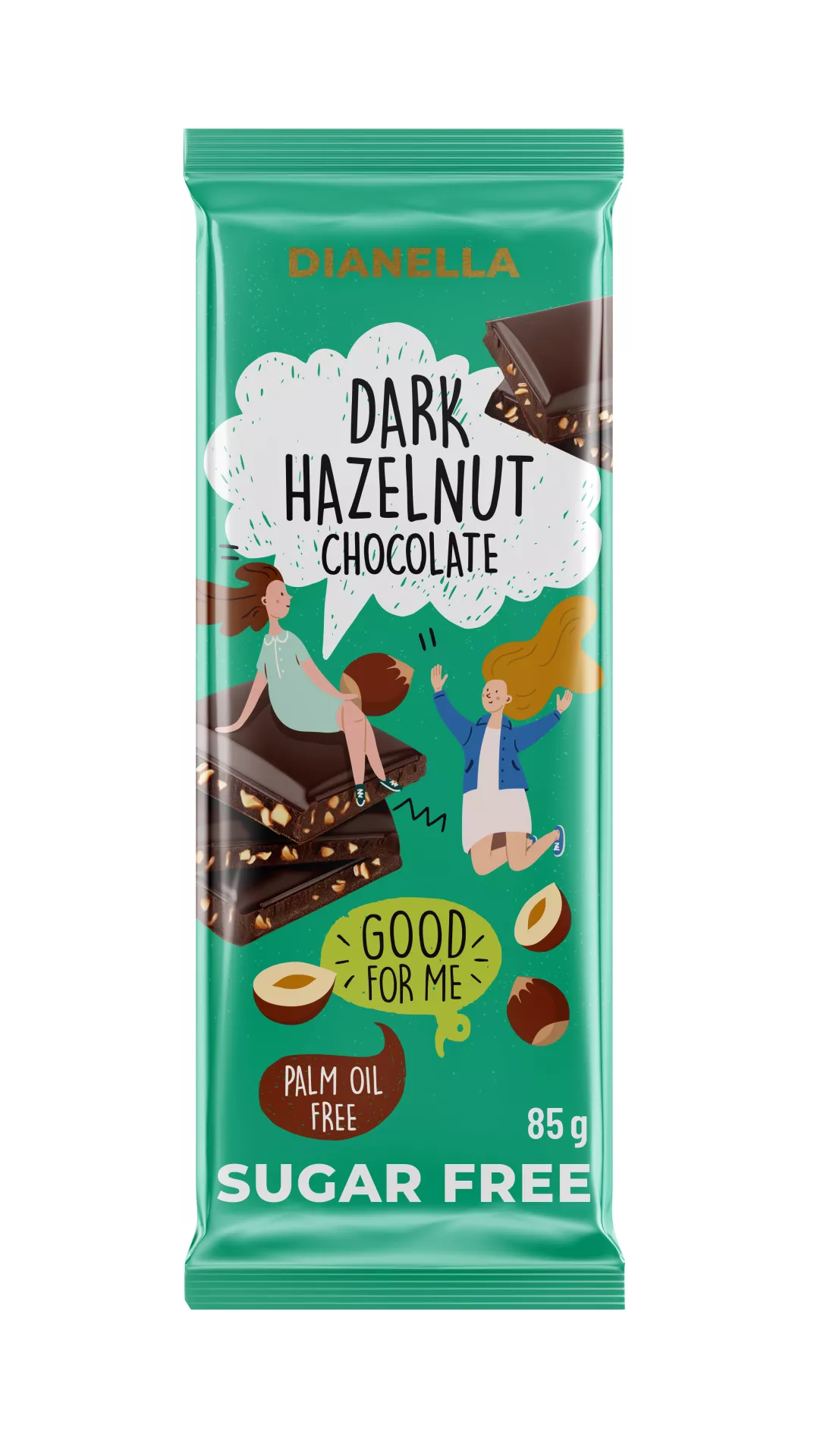 Dianella sugar free dark chocolate with hazelnuts 85 g